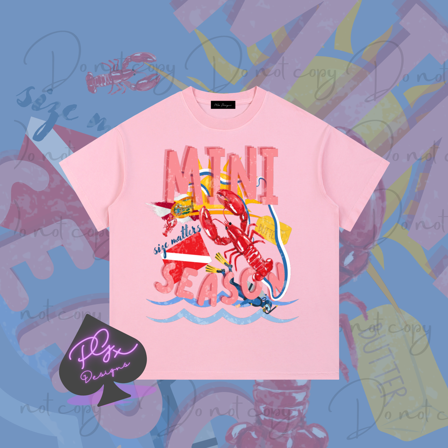 PINK LOBSTER MINI SEASON Vintage Wash Cotton T-Shirt