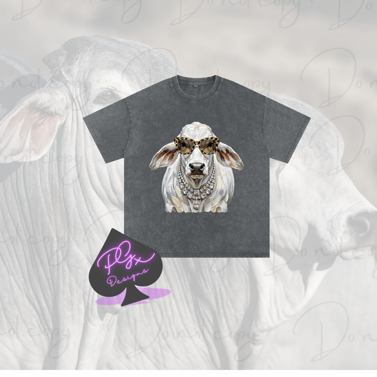 Glam Brahman Snow Washed Oversized Cotton T-Shirt