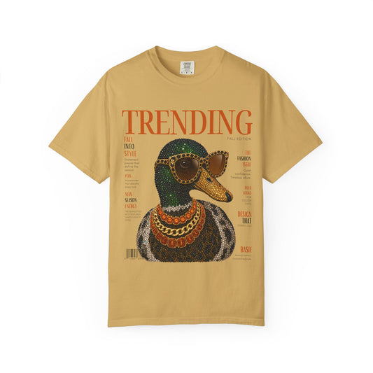 Trending Duck Graphic T-Shirt — Vintage Fashion Magazine Style Tee