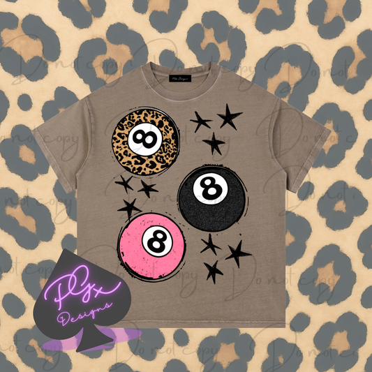 EIGHT BALL TRIO Vintage Wash Cotton T-Shirt