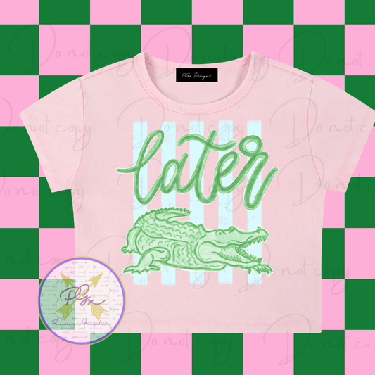 LATER GATOR Snow Washed Crop Top