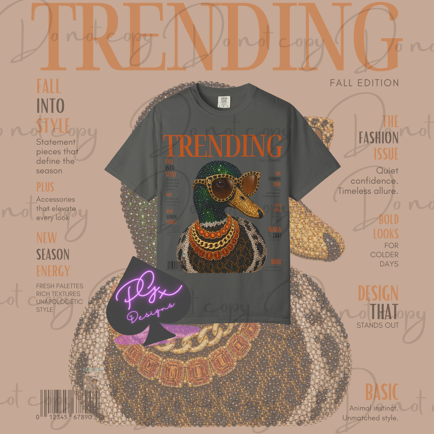Trending Duck Graphic T-Shirt — Vintage Fashion Magazine Style Tee