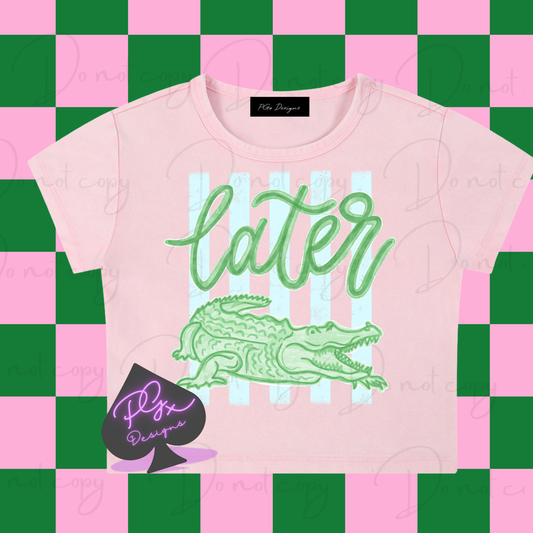 LATER GATOR Snow Washed Crop Top
