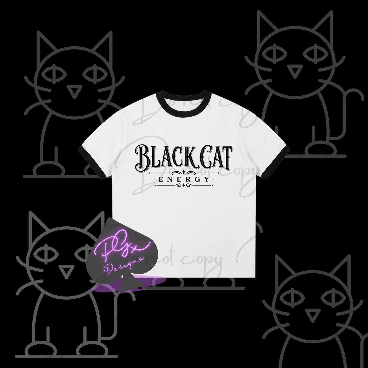 BLACK CAT ENERGY Contrast Edge Ribbed SUPER SOFT