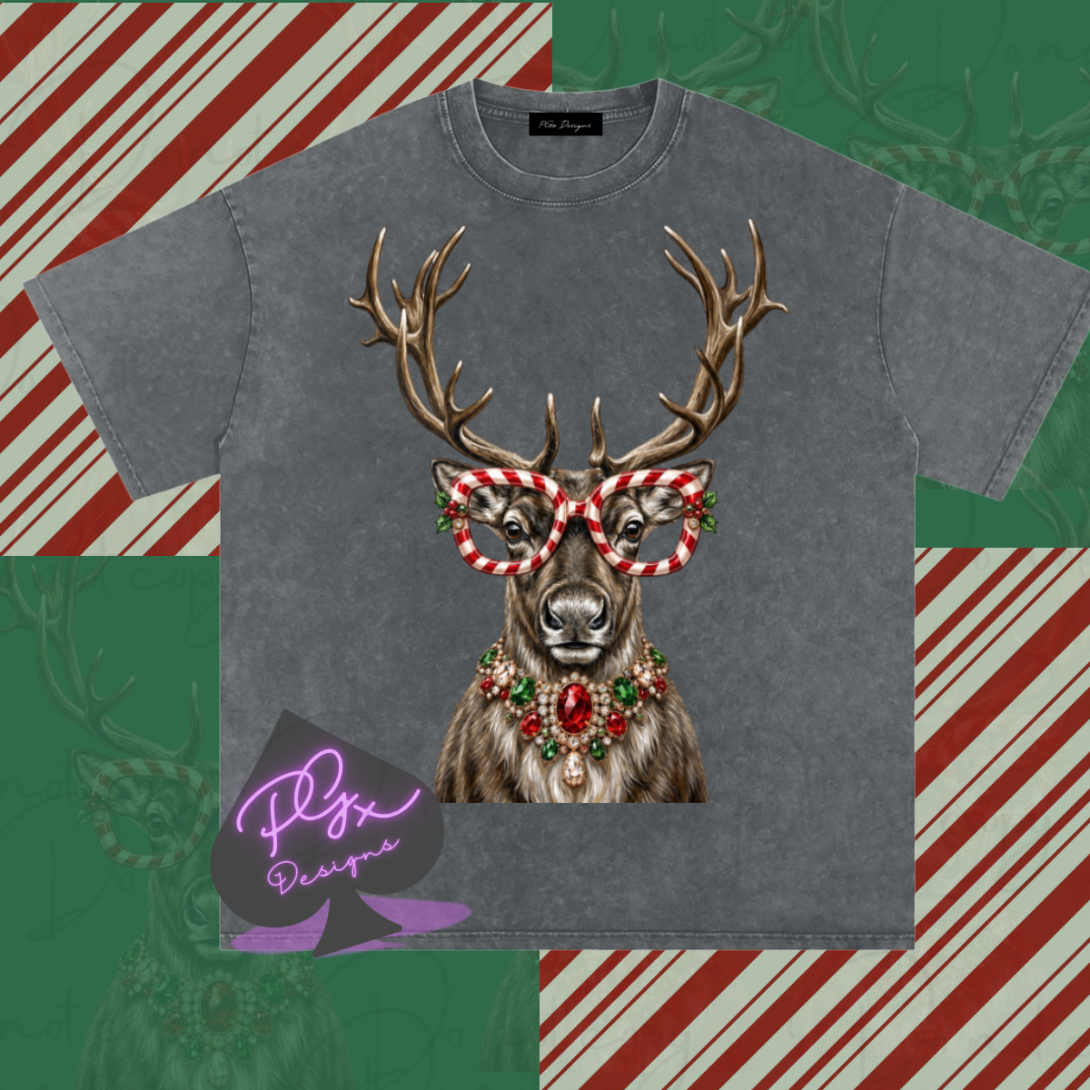 GLAM REINDEER Snow Washed Oversized Cotton T-Shirt