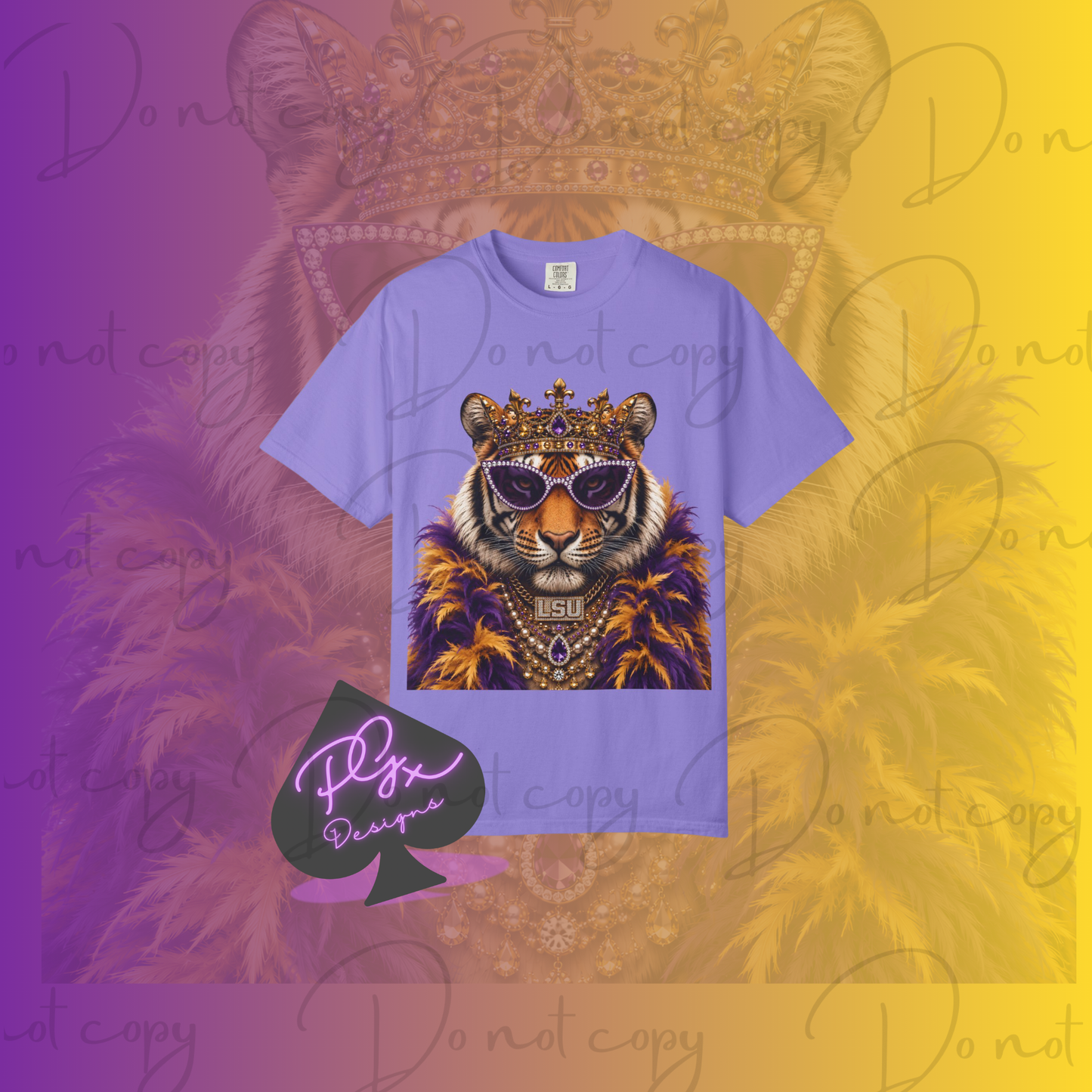 Royal Tiger Graphic T-Shirt — LSU Purple King Design