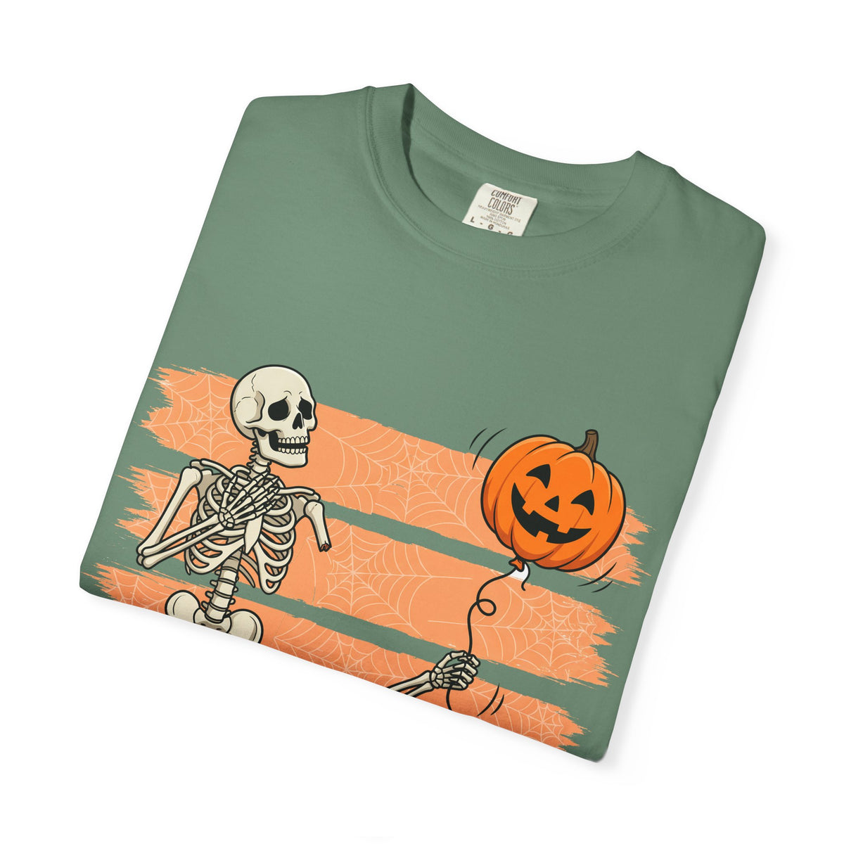 Halloween Skeleton T-Shirt — 'Well, shit...' Pumpkin Balloon Graphic