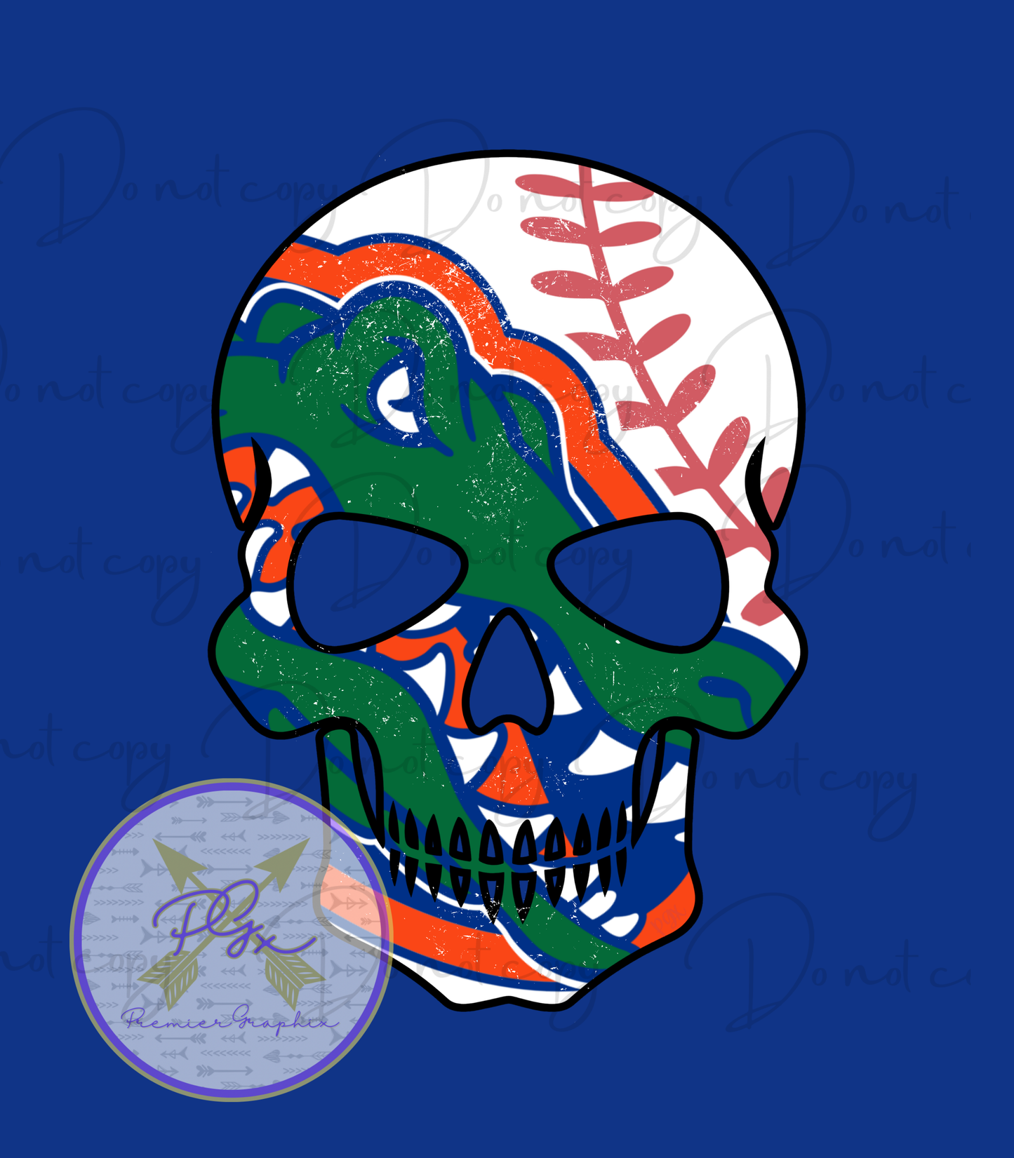Gator Baseball Skull Digital Download