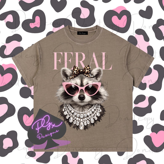 LUXURIOUS RACCOON Vintage Wash Cotton T-Shirt